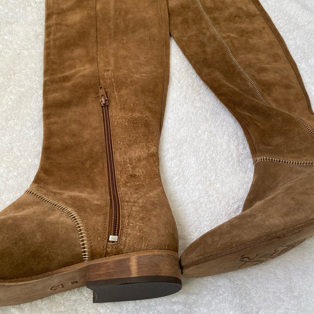 NWT Free People Tan Suede Over-the-Knee Boots - Picture 2 of 14
